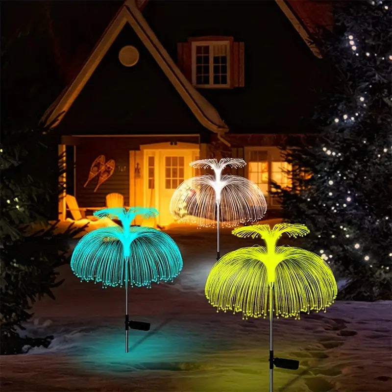 2-Pack: Waterproof Solar Jellyfish Fiber Optic Light Outdoor Lighting - DailySale