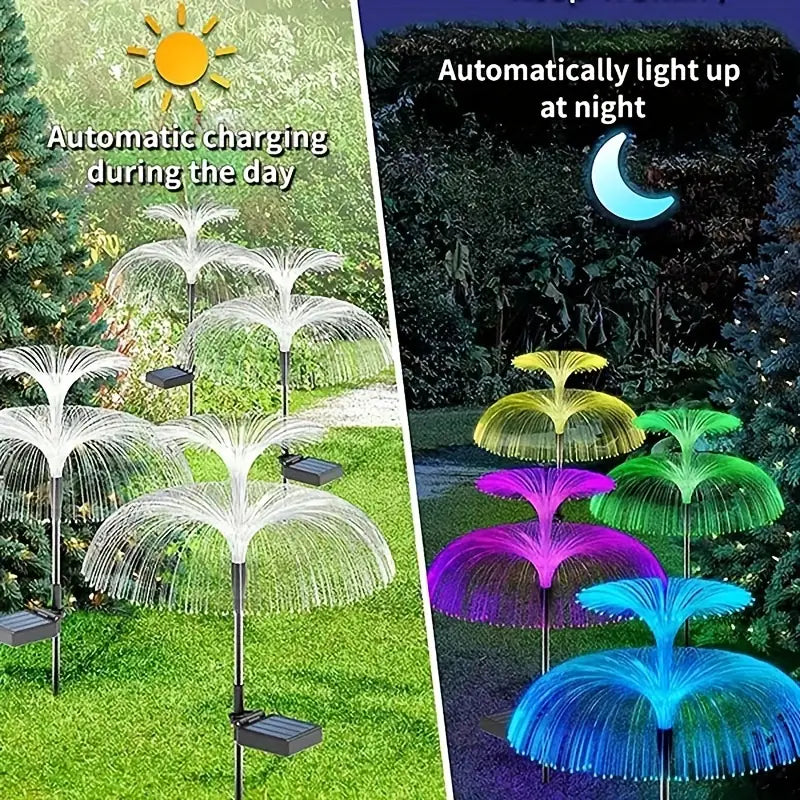 2-Pack: Waterproof Solar Jellyfish Fiber Optic Light Outdoor Lighting - DailySale