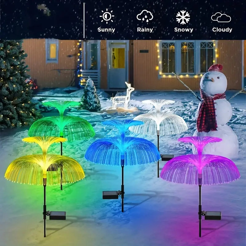 2-Pack: Waterproof Solar Jellyfish Fiber Optic Light Outdoor Lighting - DailySale