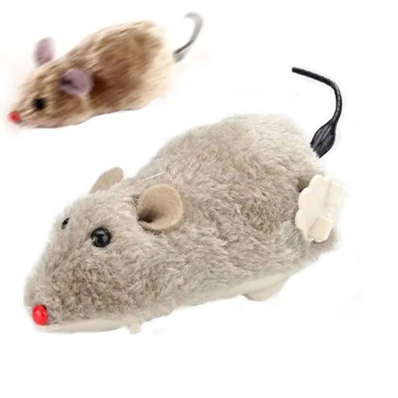 2-Pack: Wind Up Interactive Plush Mouse Toy Pet Supplies - DailySale