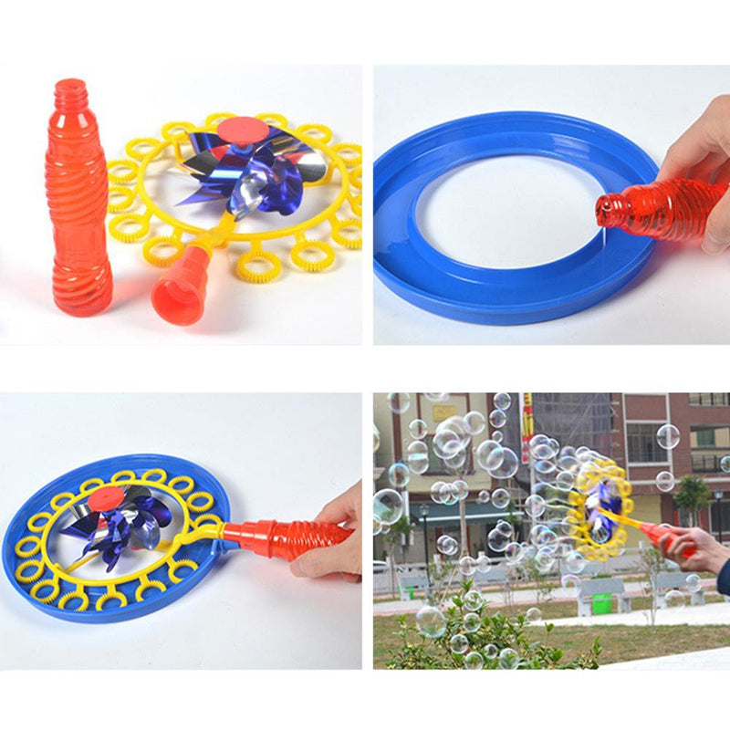 2-Pack: Windmill Bubble Wand, 15.5 Inch Bubble Blower and Pinwheel Spinner Toys & Games - DailySale
