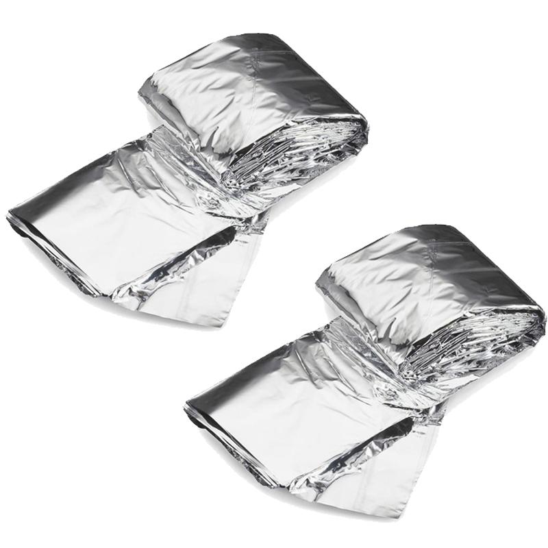 2-Pack: Windproof Aluminum Foil Emergency Blanket For Camping First Aid Blanket Sports & Outdoors - DailySale