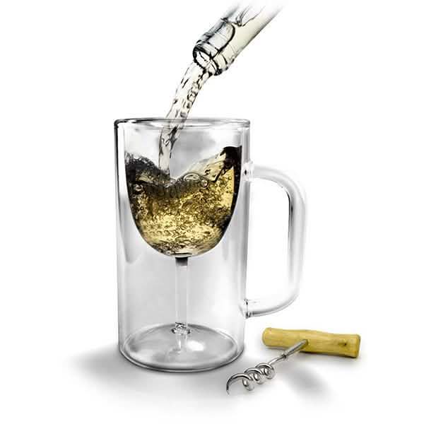 2-Pack: Wine Glass Beer Mug Kitchen Essentials Clear - DailySale