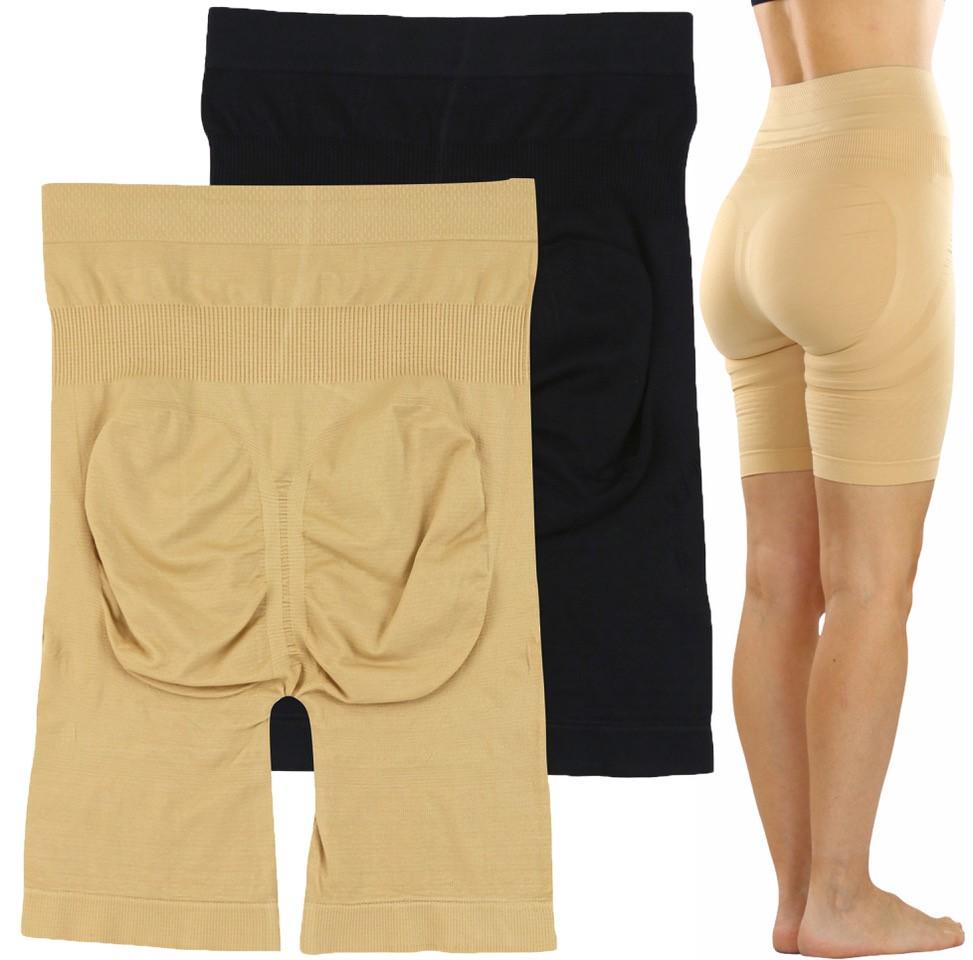 2-Pack: Women's Black Beige Control Shaping Long Shorts Women's Lingerie - DailySale