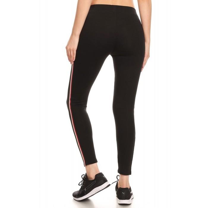 2-Pack: Women's Cotton Blend Side Stripe Leggings Women's Apparel - DailySale