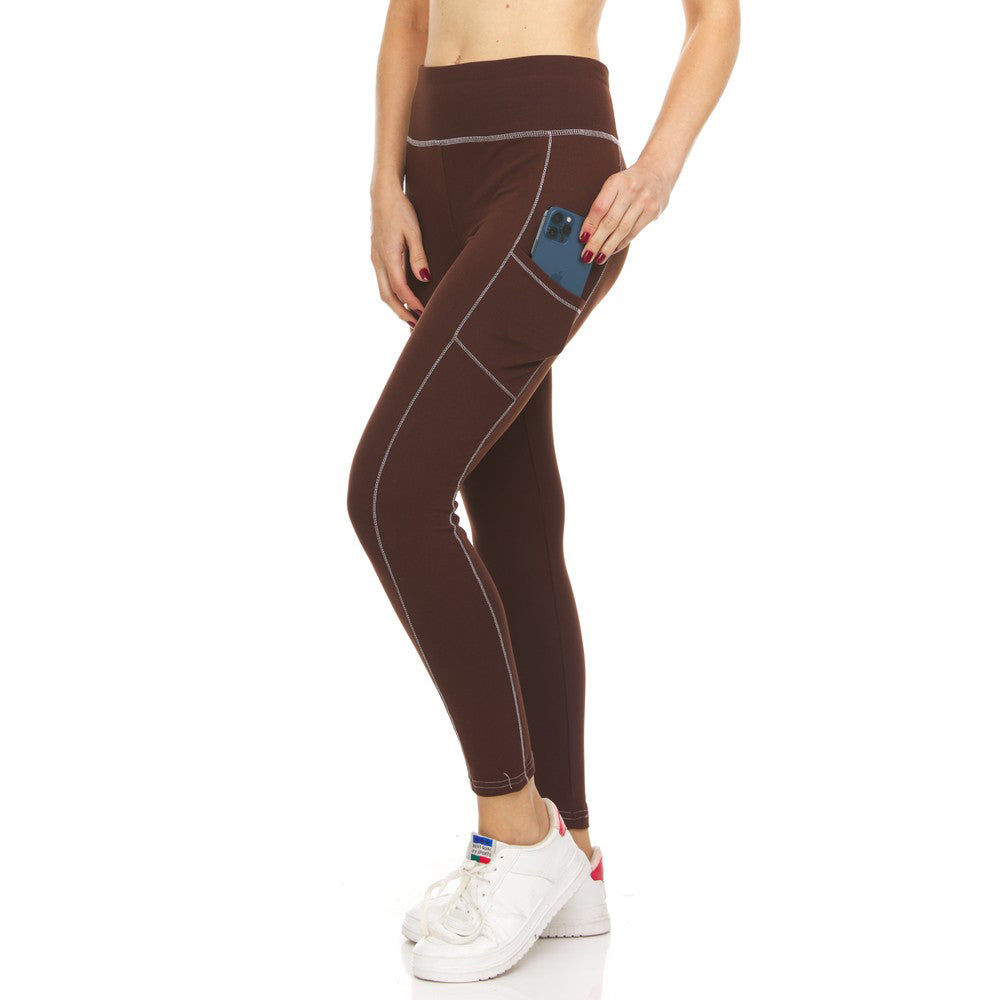 2-Pack: Women's Fleece Lined Active Leggings with Pockets Women's Bottoms - DailySale