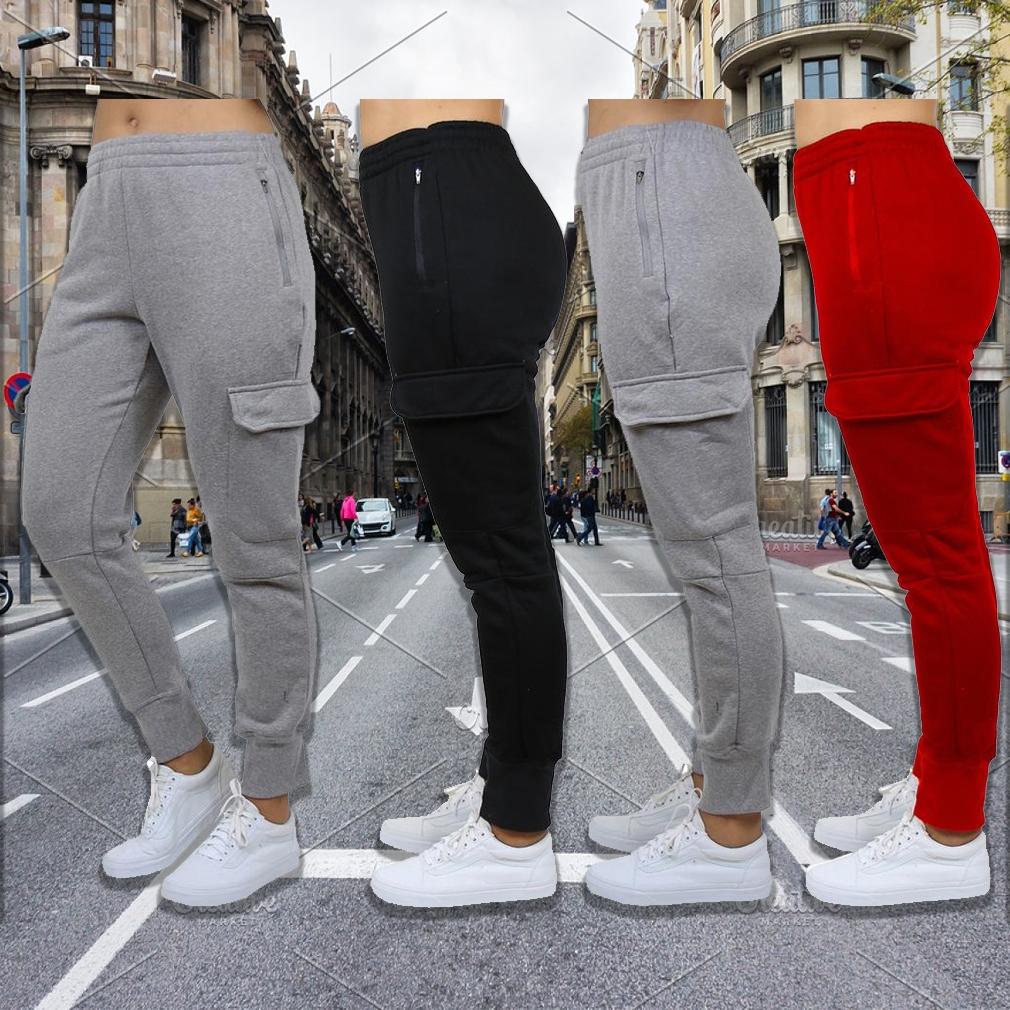 2-Pack: Women's Fleece-Lined Loose-Fit Cargo Joggers Women's Apparel - DailySale