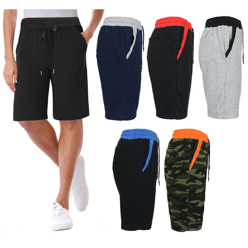 2-Pack: Women's French Terry Jogger Sweat Lounge Shorts Women's Clothing - DailySale