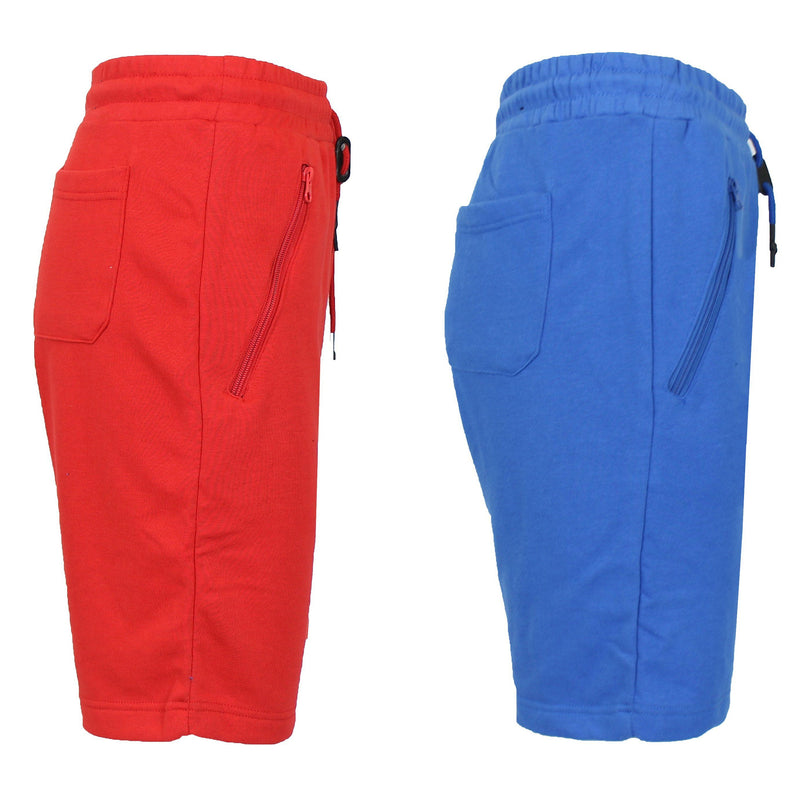 2-Pack: Women's French Terry Zipper Pockets Jogger Sweat Lounge Shorts Women's Clothing Red/Royal S - DailySale
