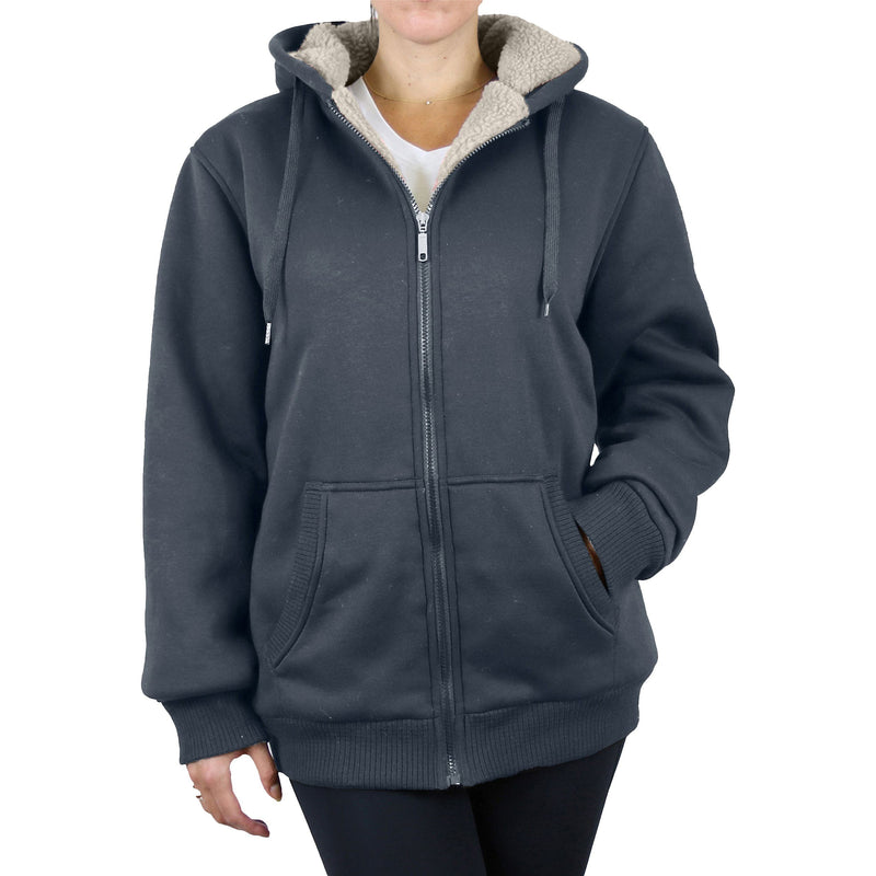 2-Pack: Women's Heavyweight Loose Fitting Sherpa Fleece-Lined Hoodie Sweater Women's Clothing - DailySale