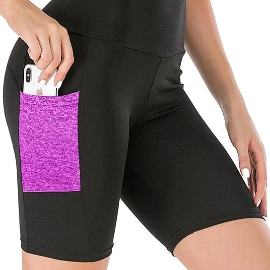 2-Pack: Women's High Waisted Biker Shorts With Pockets Women's Bottoms - DailySale