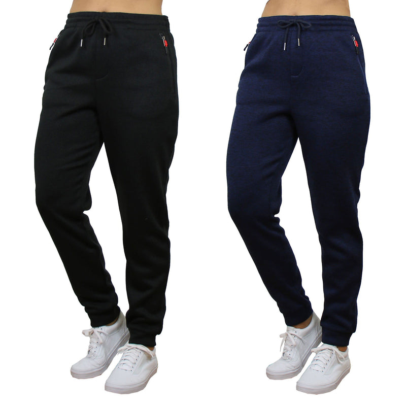 Women's Black Track Pants with Zip Pockets