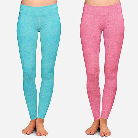 2-Pack: Women's Space Dye Seamless Ankle Length Lightweight Leggings Women's Clothing - DailySale