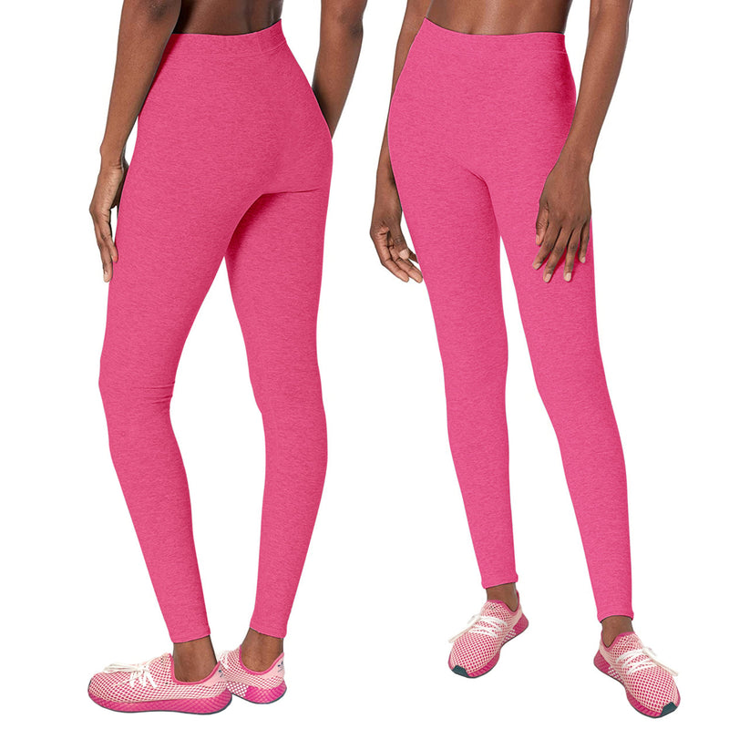 2-Pack: Women's Space Dye Seamless Leggings Women's Bottoms Pink S/M - DailySale