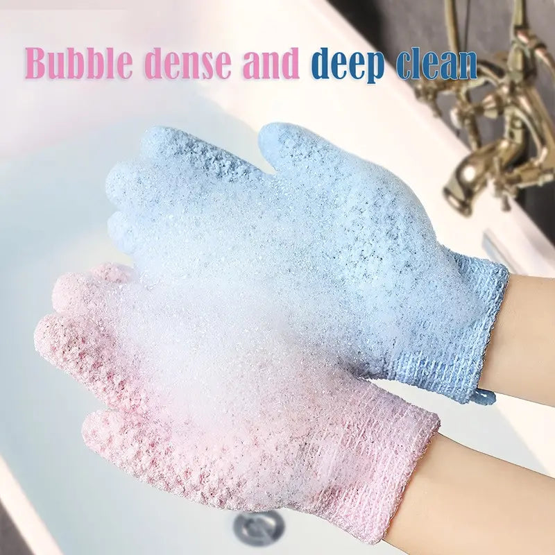 2-Pair: Exfoliating Bath Gloves Bath - DailySale