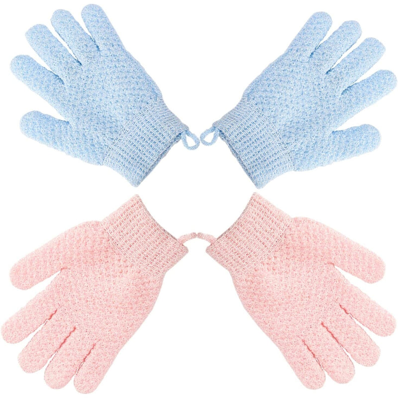 2-Pair: Exfoliating Bath Gloves Bath - DailySale