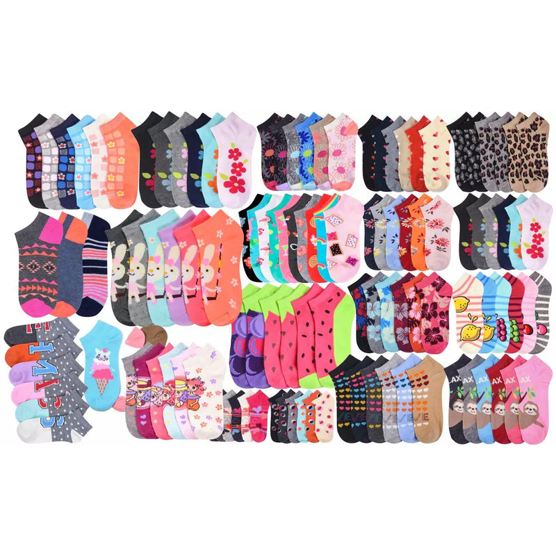 2-Pairs: Mystery Kids' Low Cut Ankle Socks Girl Assorted 0-12 - DailySale