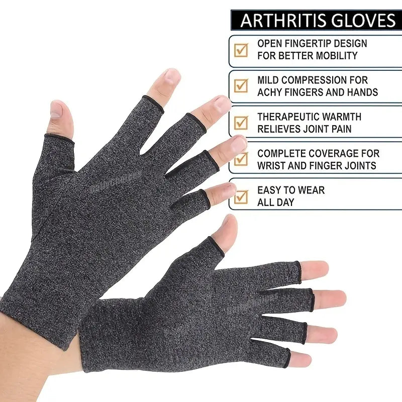 2-Pairs: Rheumatoid Arthritis Magnetic Compression Gloves Wellness - DailySale