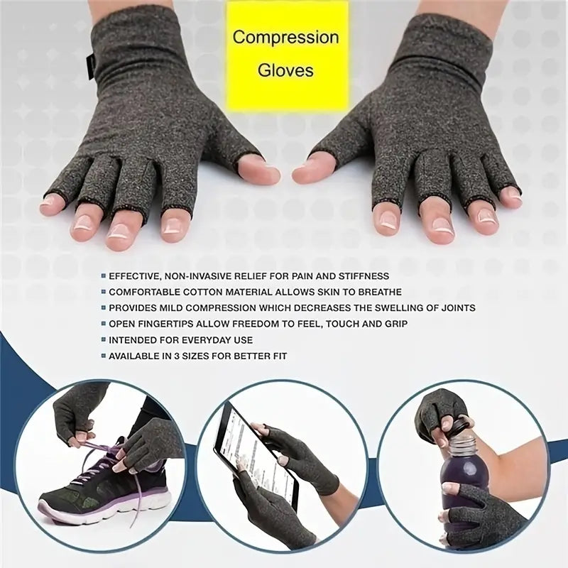 2-Pairs: Rheumatoid Arthritis Magnetic Compression Gloves Wellness - DailySale