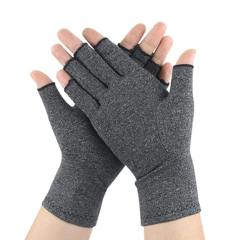 2-Pairs: Rheumatoid Arthritis Magnetic Compression Gloves Wellness Gray S - DailySale