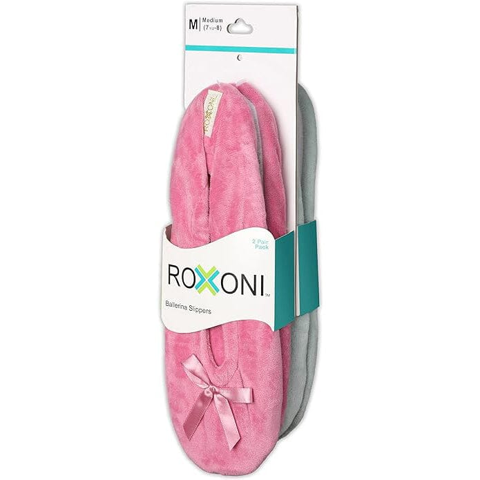 2-Pairs: Roxoni Women's Terry Classic Cotton & Velour Ballerina Slippers Women's Shoes & Accessories - DailySale