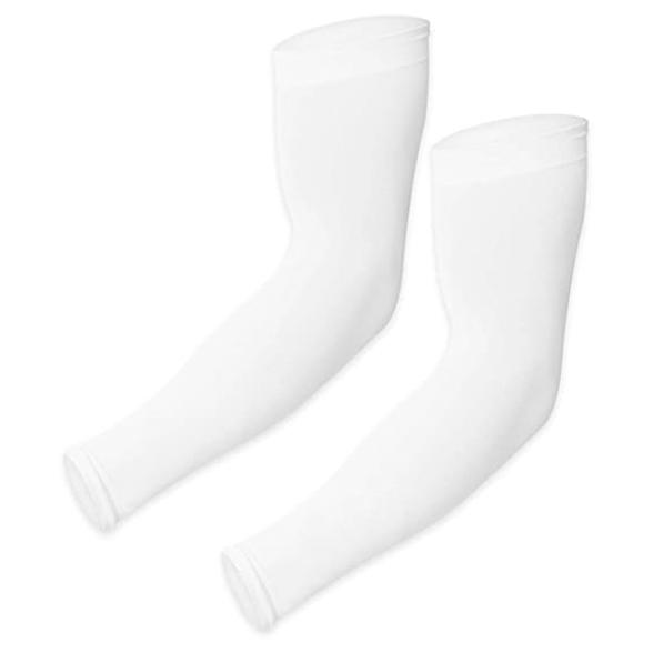 2-Pairs: UV Sun Protection Compression Arm Sleeves Sports & Outdoors White - DailySale