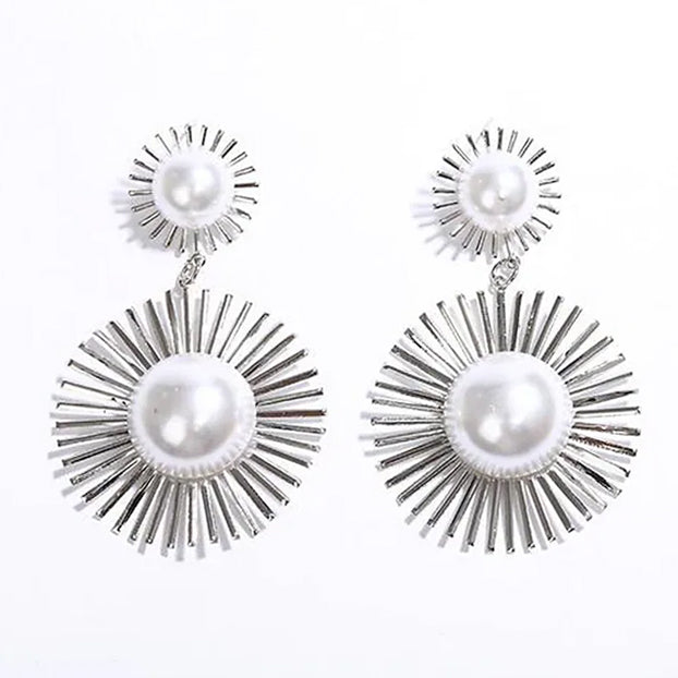 2-Pairs: Women's Imitation Pearl Alloy Earrings Earrings - DailySale