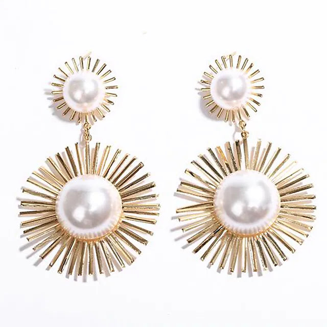 2-Pairs: Women's Imitation Pearl Alloy Earrings Earrings - DailySale