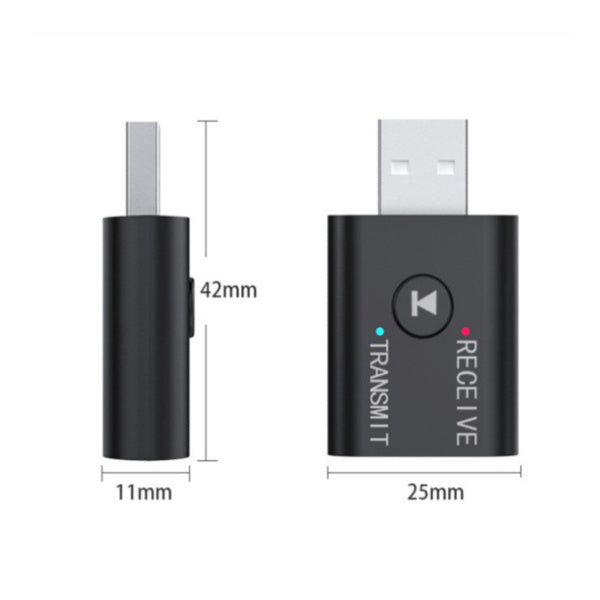 2-Piece: 2-in-1 USB Wireless Bluetooth Adapter 5.0 Transmitter Headphones & Audio - DailySale