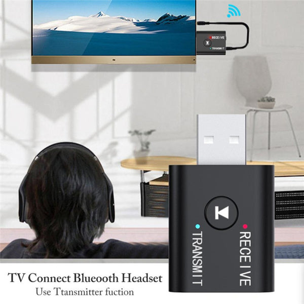 2-Piece: 2-in-1 USB Wireless Bluetooth Adapter 5.0 Transmitter Headphones & Audio - DailySale