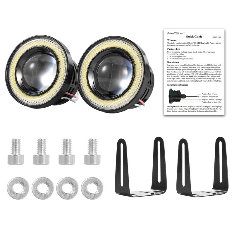 2-Piece: 2.5" Auto COB LED Fog Light Automotive - DailySale