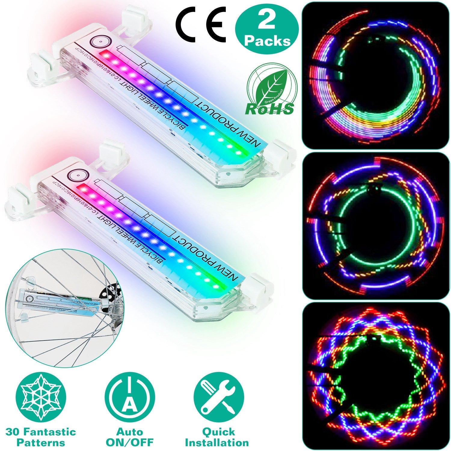 2-Piece: 32 LEDs Pattern Cycling Lights Sports & Outdoors - DailySale