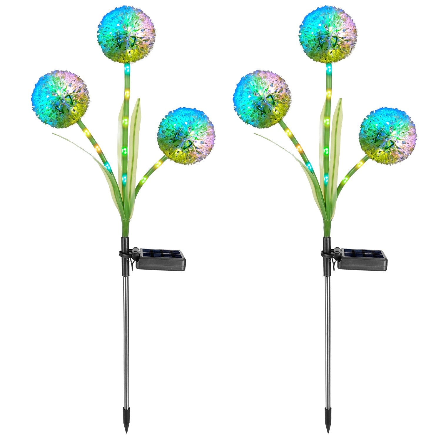 2-Piece: 36 LED Dandelion Solar Lights Outdoor Lighting - DailySale