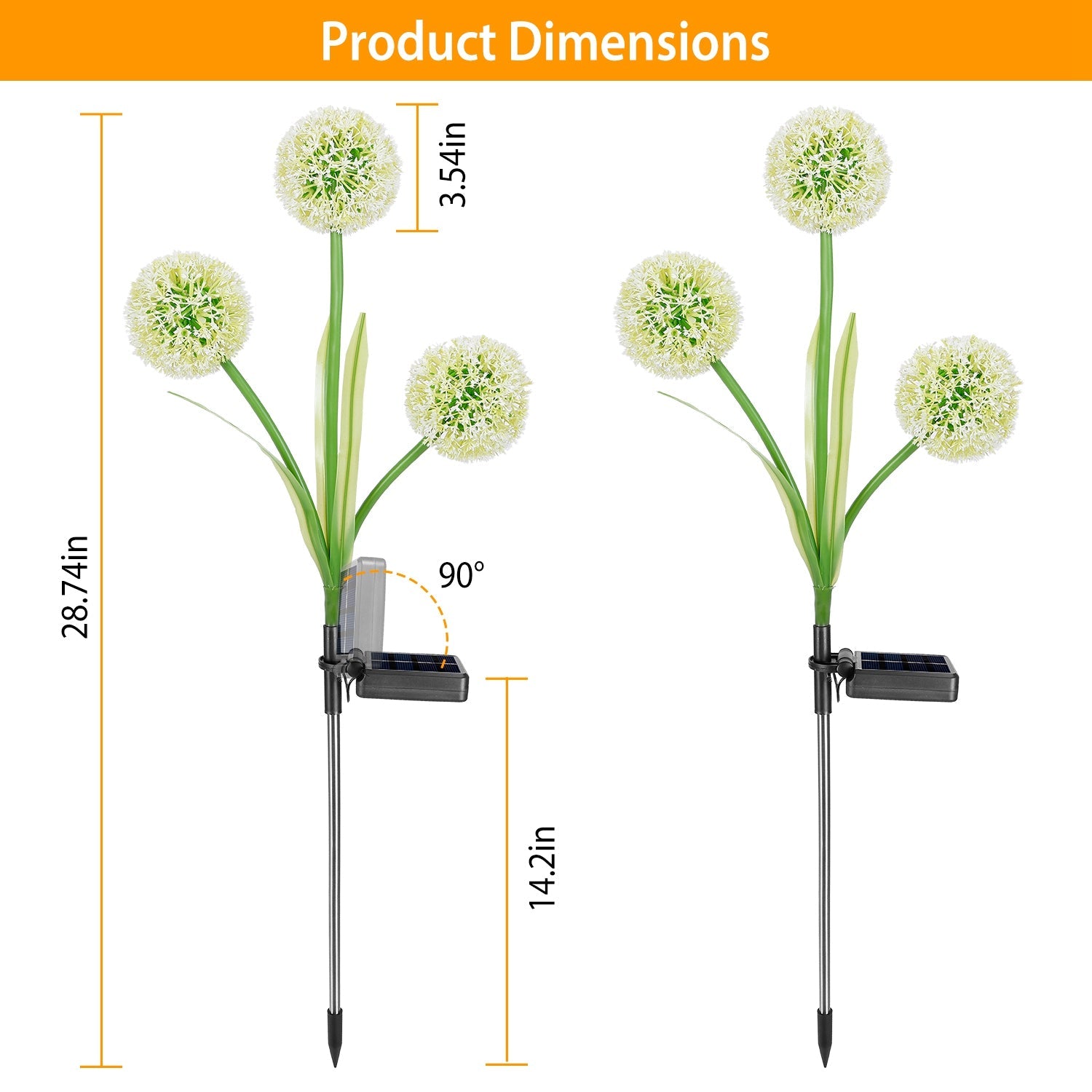 2-Piece: 36 LED Dandelion Solar Lights Outdoor Lighting - DailySale