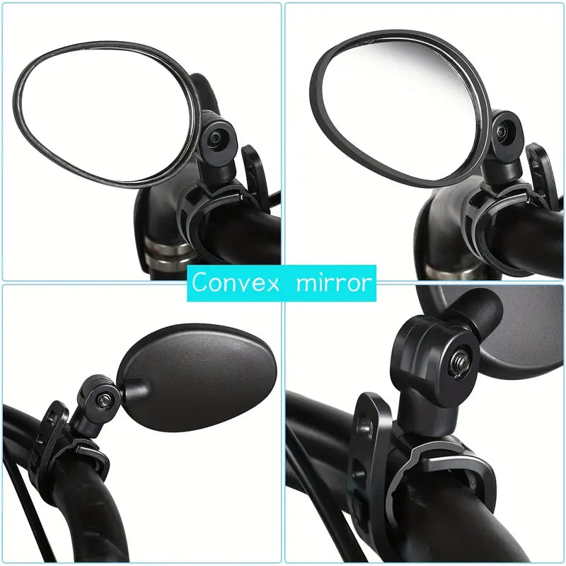 2-Piece: 360° Adjustable Rotatable Handlebar Mirror - Wide Angle Bicycle Mirror Sports & Outdoors - DailySale