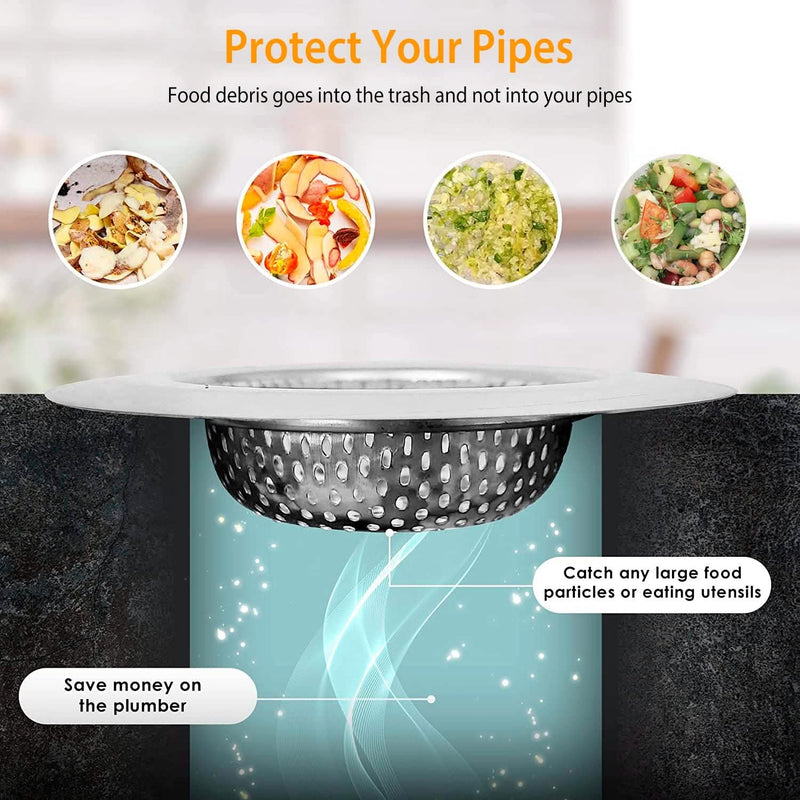 2-Piece: 4.53-Inch Kitchen Sink Strainer Kitchen Tools & Gadgets - DailySale