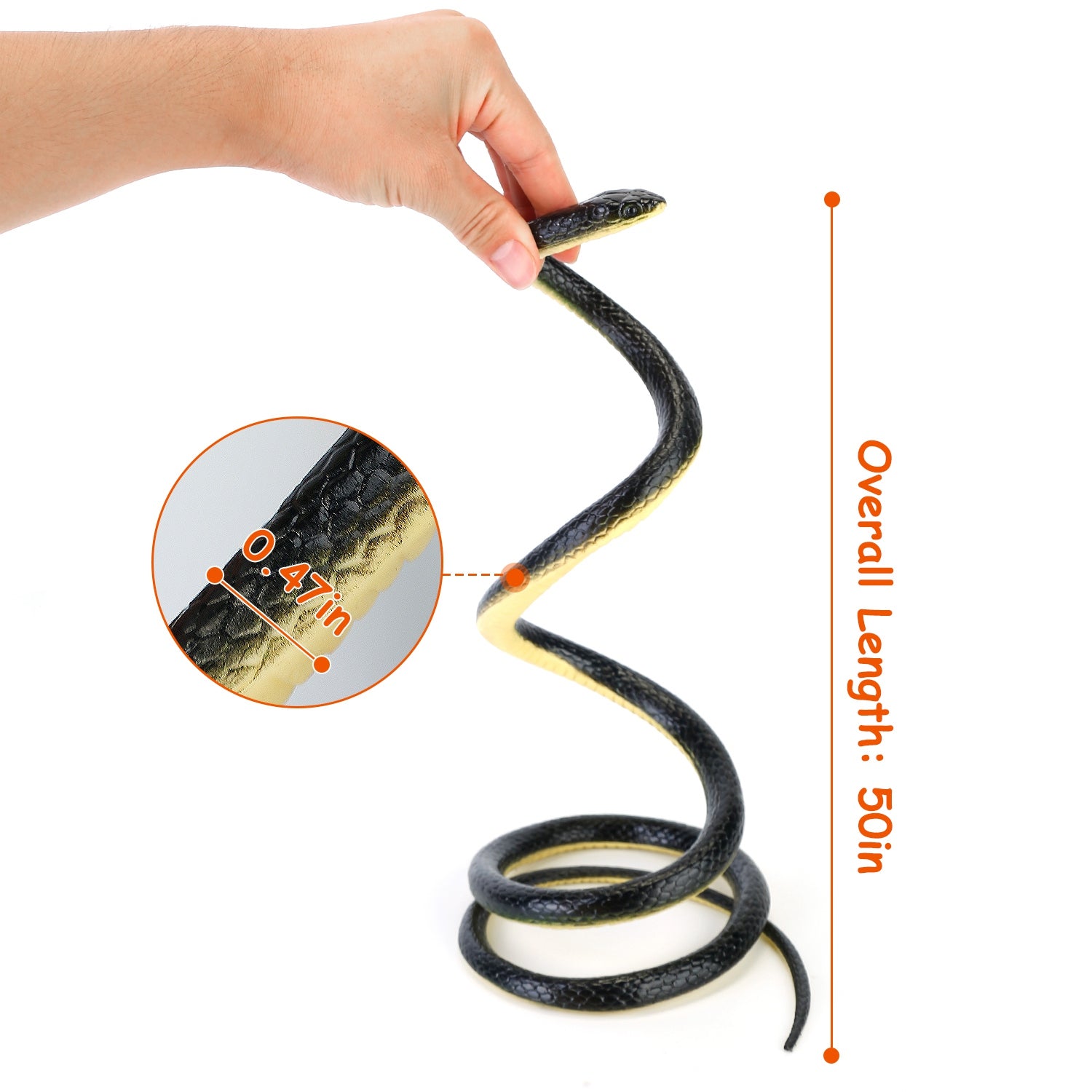 2-Piece: 50" Long Realistic Rubber Snakes Toys & Games - DailySale