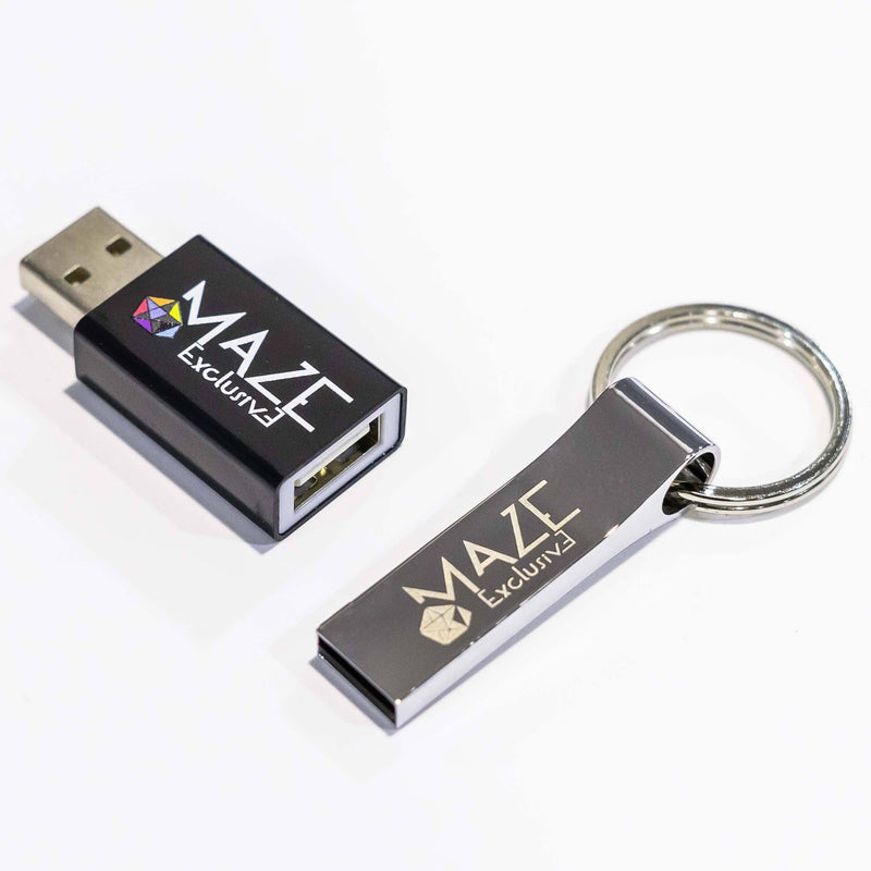 2-Piece: 64 GB Metal USB Drive with Key-Ring and USB Data Blocker Gadgets & Accessories - DailySale