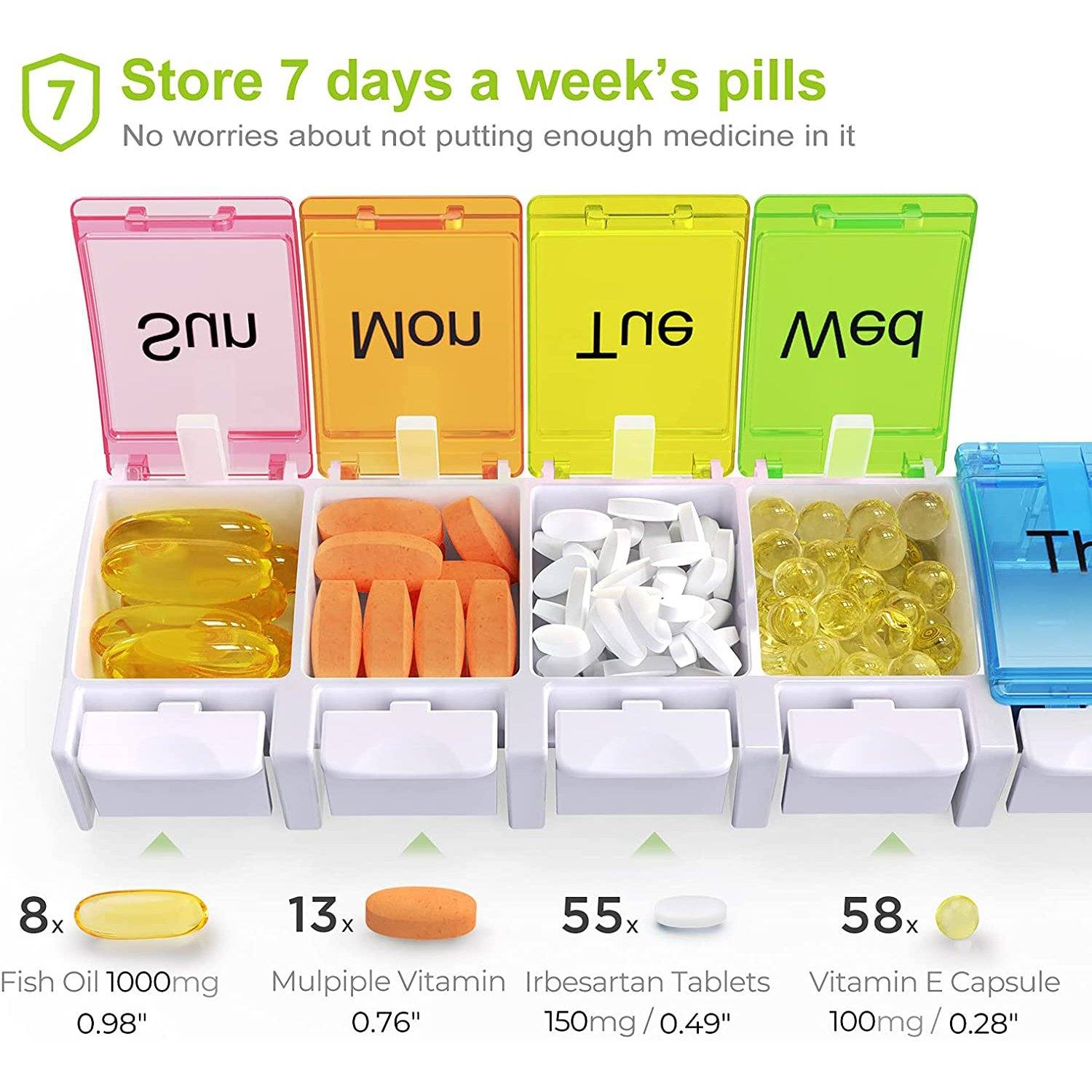 2-Piece: 7 Day Pill Box Case Wellness - DailySale