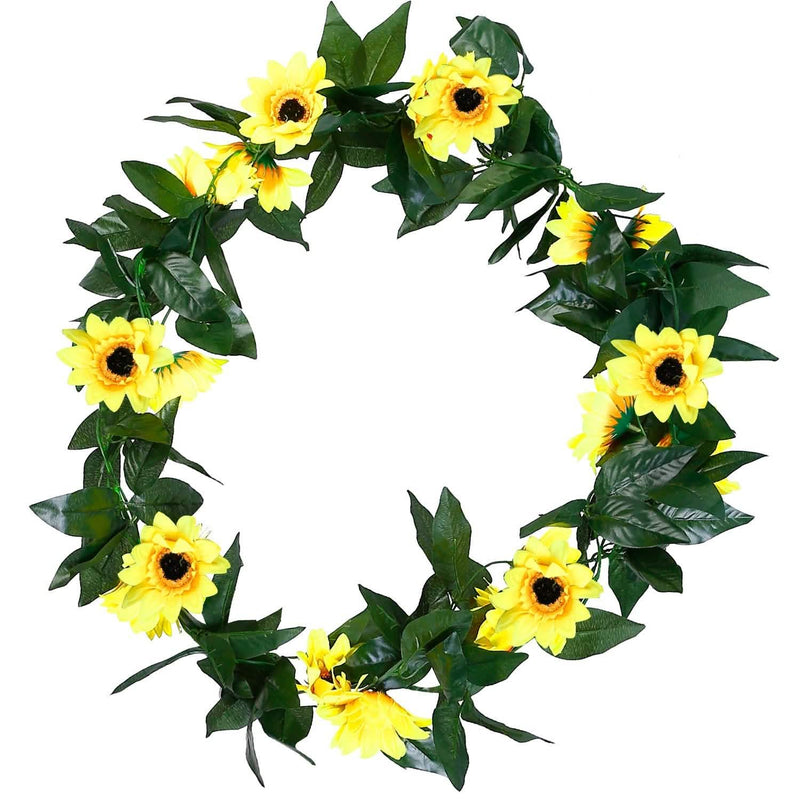 2-Piece: 7.2ft Artificial Silk Sunflower Vines Furniture & Decor - DailySale