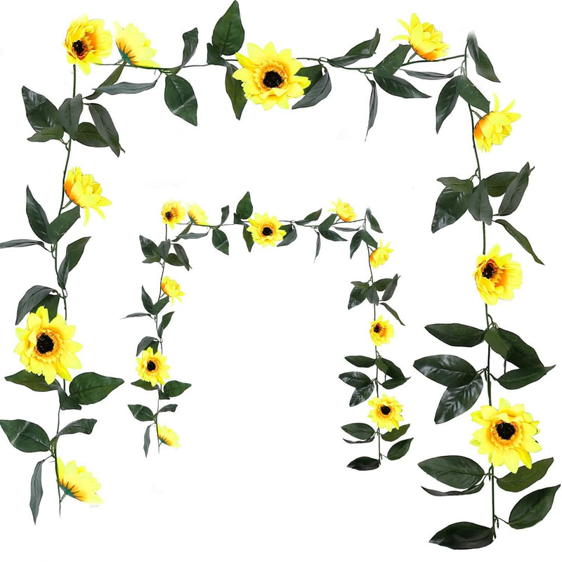 2-Piece: 7.2ft Artificial Silk Sunflower Vines Furniture & Decor - DailySale