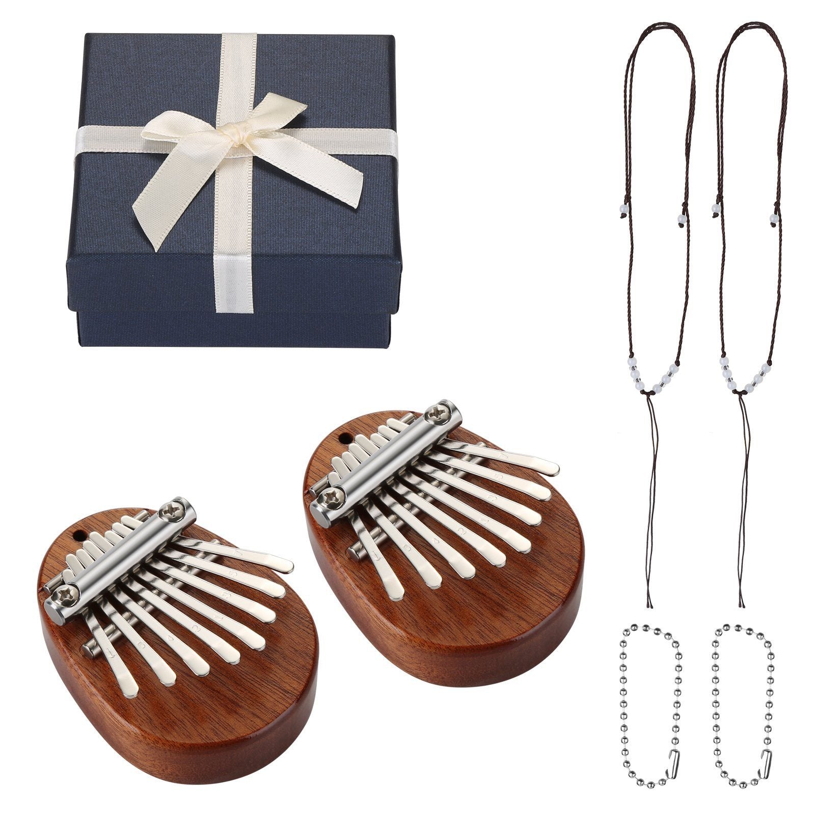 2-Piece: Acrylic Kalimba Mahogany Finger Thumb Piano Toys & Games - DailySale