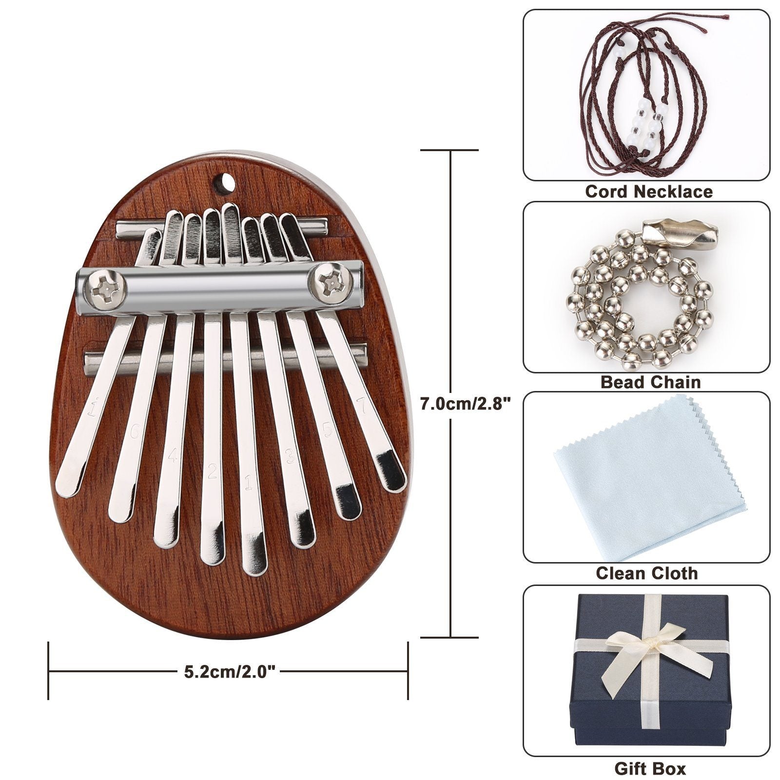 2-Piece: Acrylic Kalimba Mahogany Finger Thumb Piano Toys & Games - DailySale