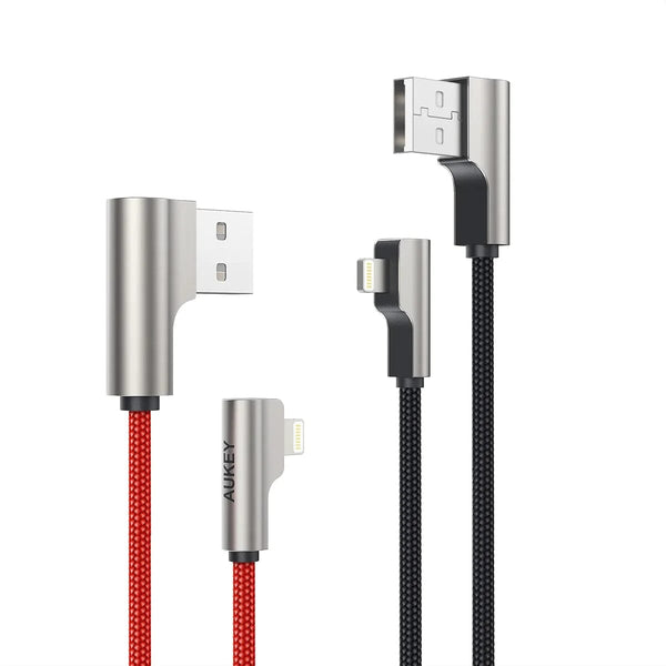 2-Piece: AUKEY 90 Degree Lightning Data Cable Mobile Accessories - DailySale