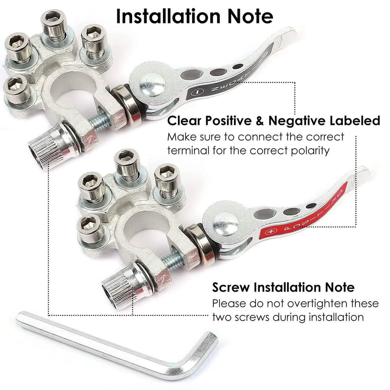 2-Piece: Battery Terminal Connector Quick Release Disconnect Car Battery Automotive - DailySale