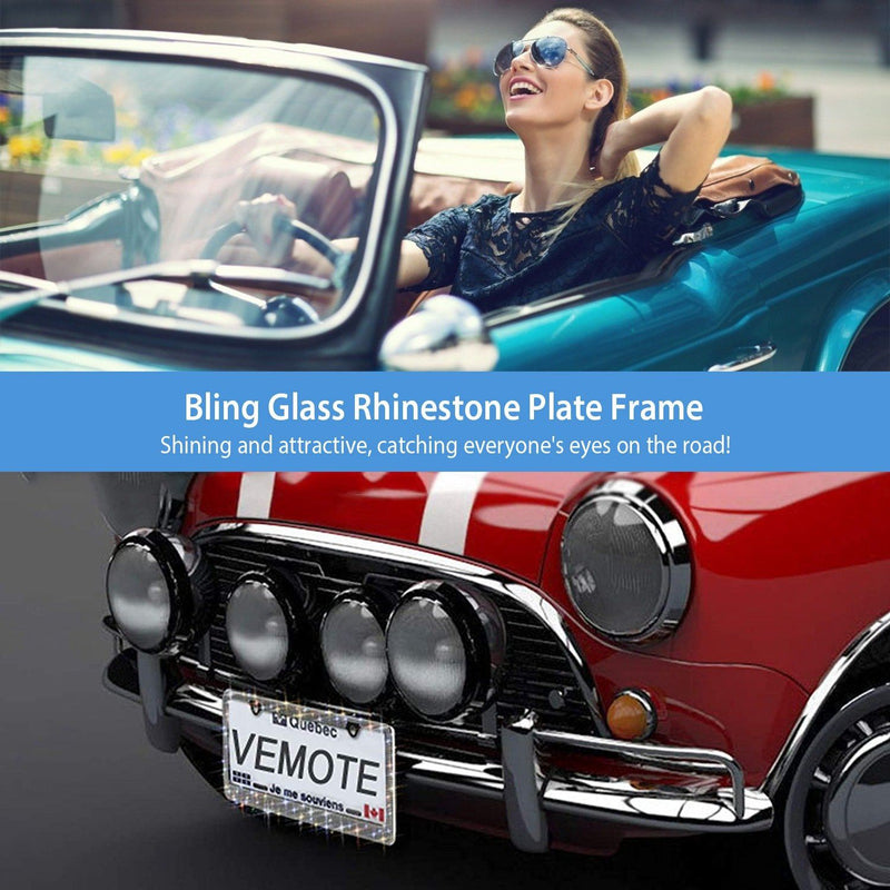2-Piece: Bling License Plate Frames Automotive - DailySale