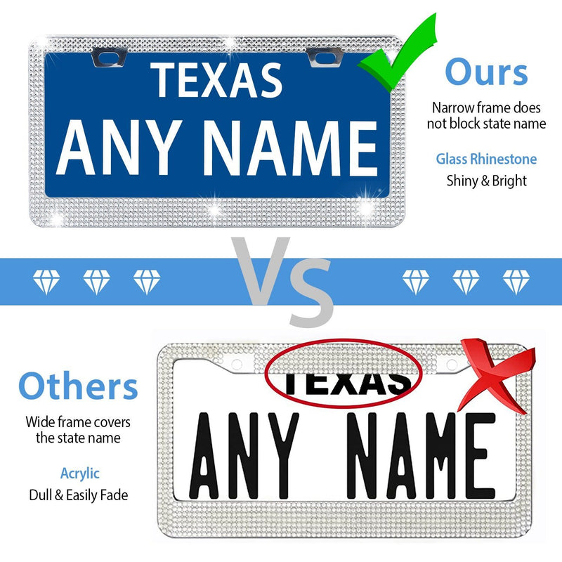 2-Piece: Bling License Plate Frames Automotive - DailySale