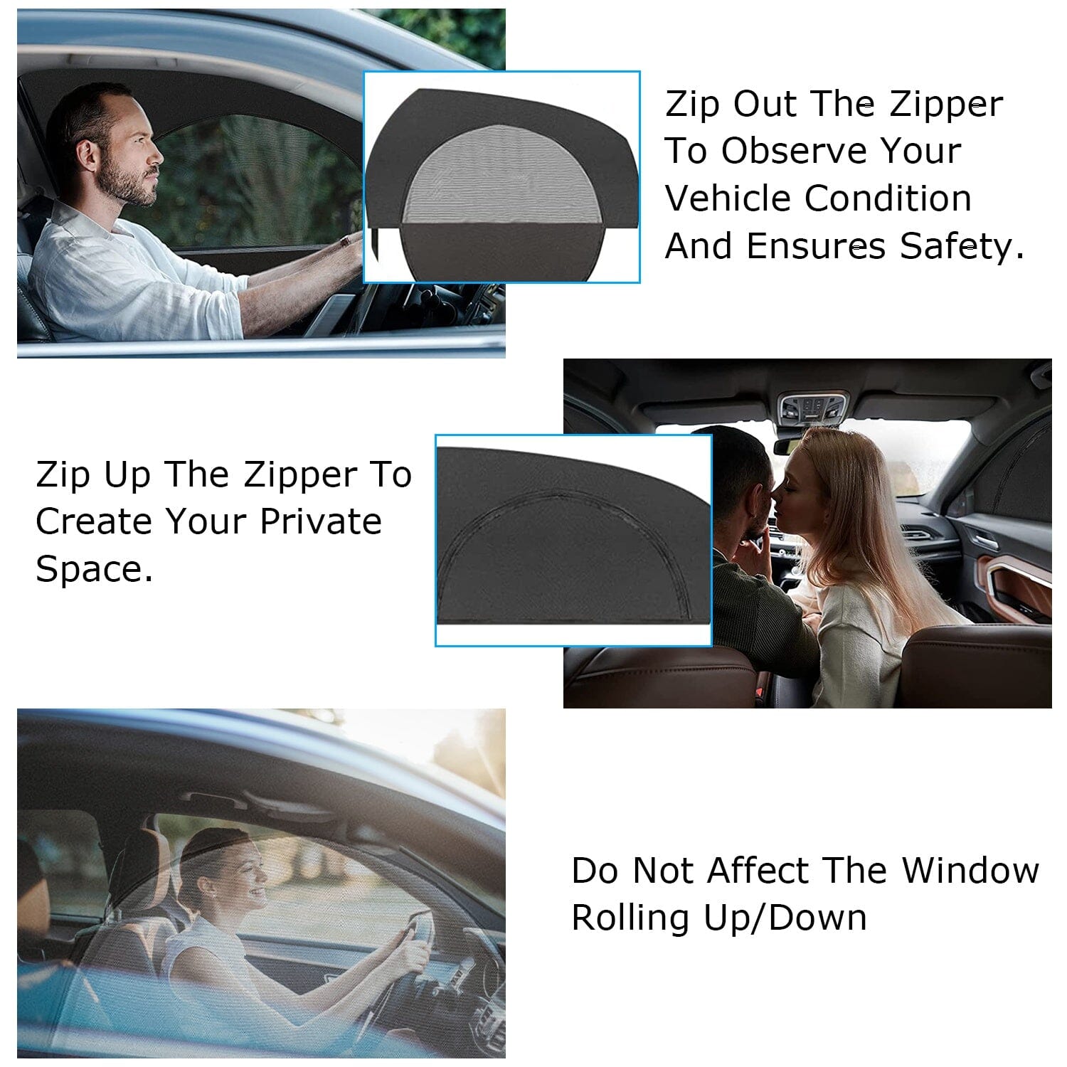 2-Piece: Car Side Window Screen Mesh Cover Automotive - DailySale