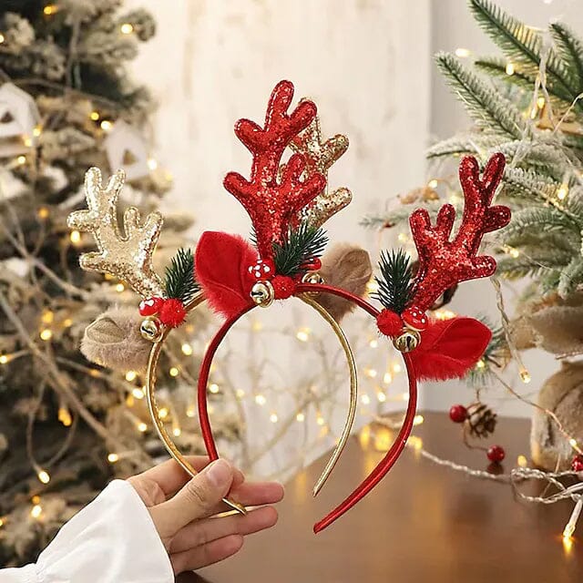 2-Piece: Christmas Deer Horn Bell Head Buckle Holiday Decor & Apparel - DailySale