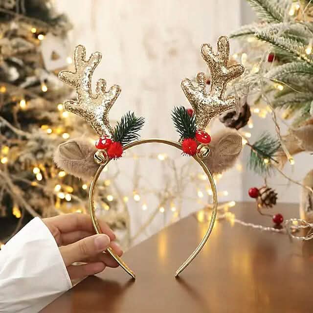 2-Piece: Christmas Deer Horn Bell Head Buckle Holiday Decor & Apparel - DailySale